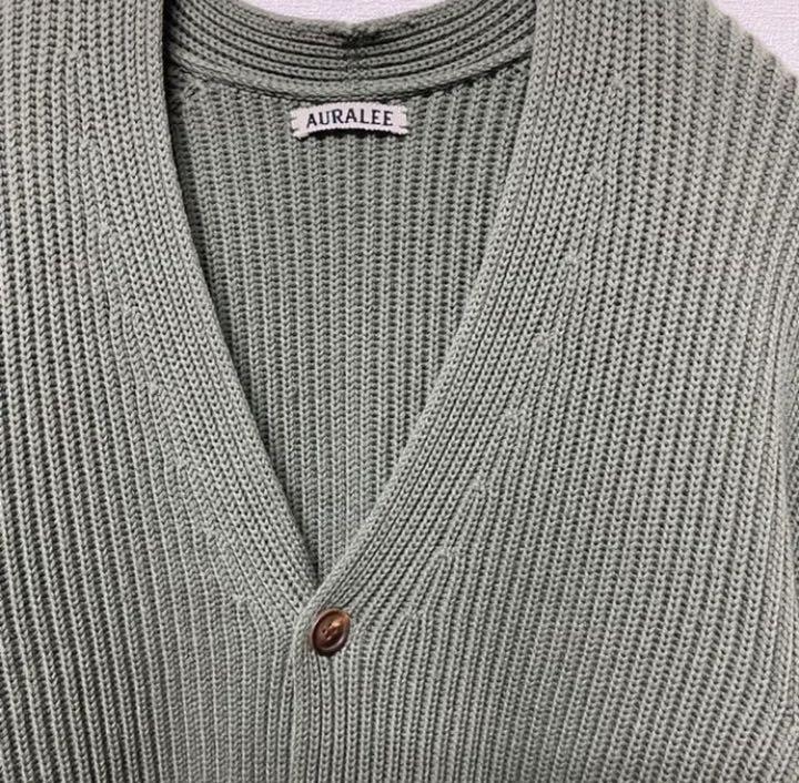 AURALEE 15AW WOOL CASHMERE RIB CARDIGAN | eBay 