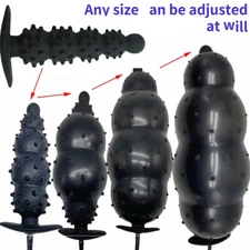 Big Huge Inflatable Plug Dilator Beads Ball Expander Silicone Pump BDSM Male Toy