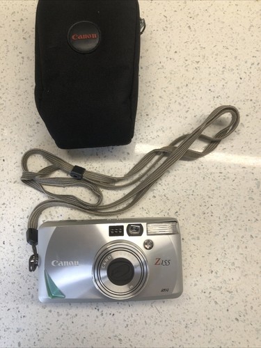 CANON SURE SHOT Z155 35mm Film Point and Shoot Camera Silver + Strap / Case VGC
