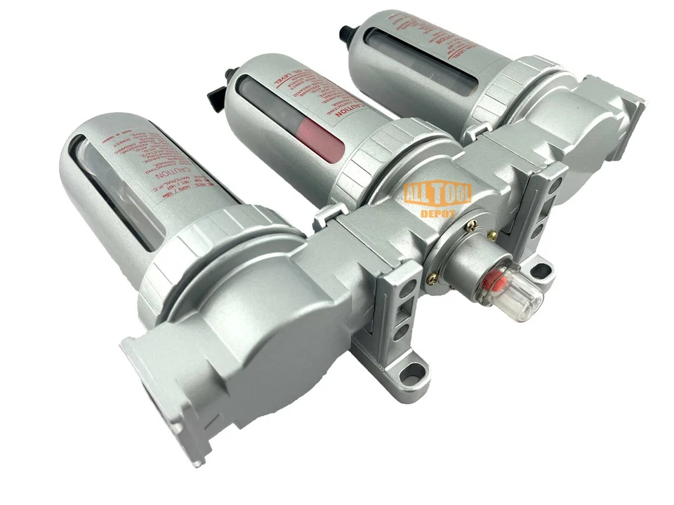 3/8" Mid Flow Inline Compressed Air Filter Clean system 3 Stage Auto Drain - Image 4 of 4