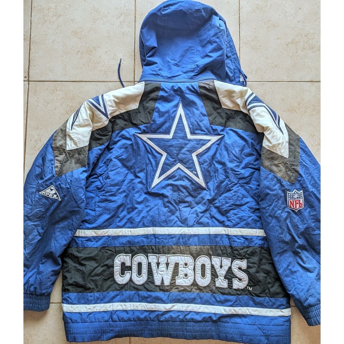90's LOCKER LINE/ COWBOYS ナイロン ジャケット Dallas Cowboys 90s APEX puffer STARS jacket JERRY L blue