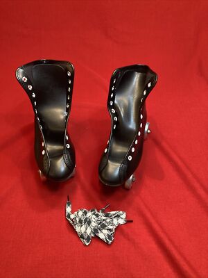 Mens Street King Black Roller Derby Outdoor Roller Skates Metal Wheels Size 4
