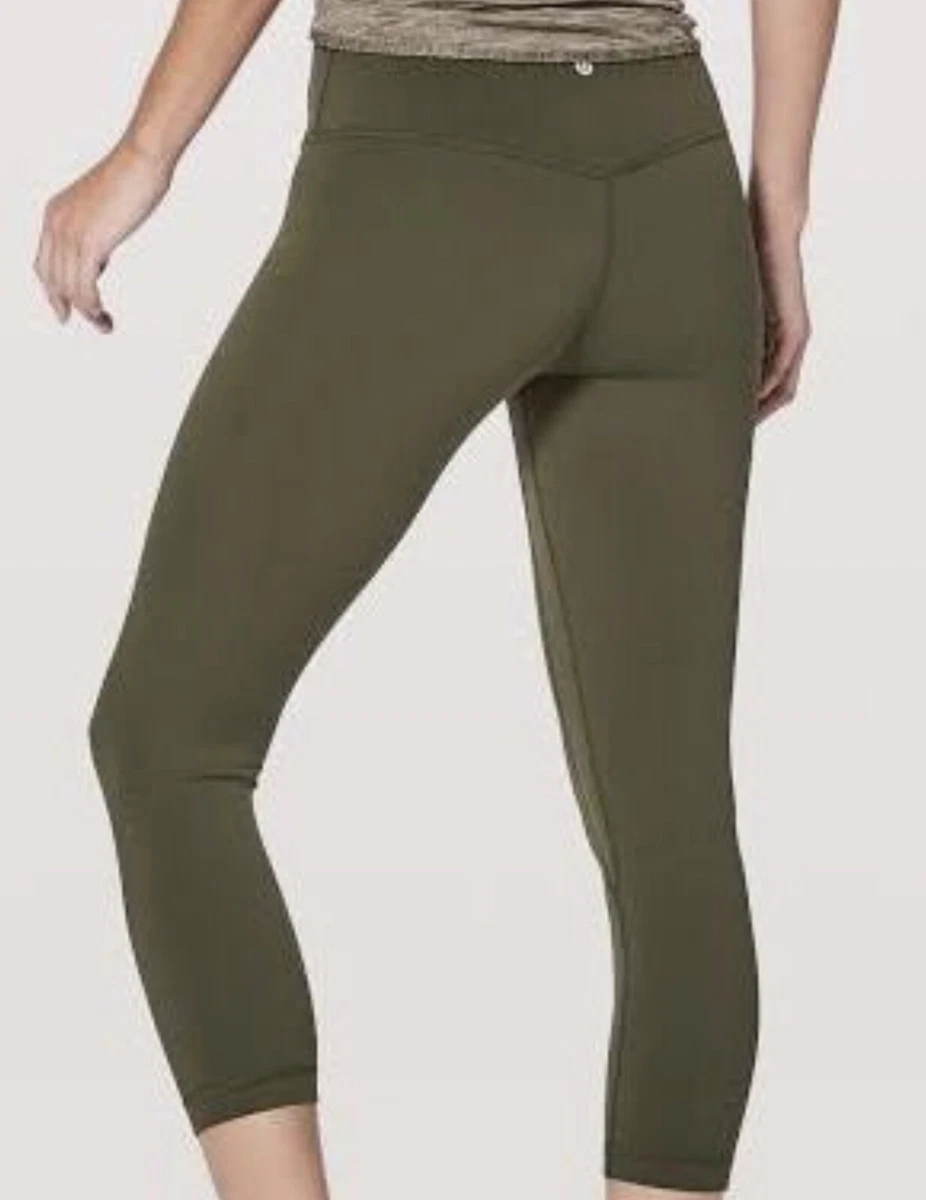 lululemon Train Time Crop Capri Legging Olive Green Size 8