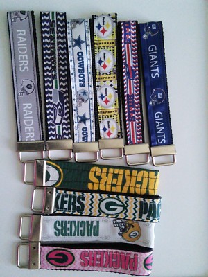 Wristlet Key Ring handmade NFL teams; if you don't see your team make a request!