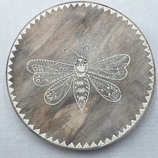 Bee Tray 9? Wood Plate Serving Platter Round Handcrafted India Cheese Cakes