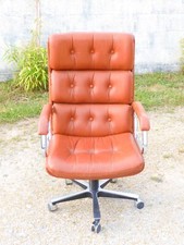 - ANCIEN FAUTEUIL DE DIRECTION CUIR VINTAGE 1970 DECO LOFT