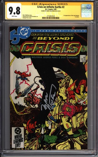 * CRISIS On Infinite Earths #2 CGC 9.8 SS Signed Wolfman (Perez) (2716937023) *