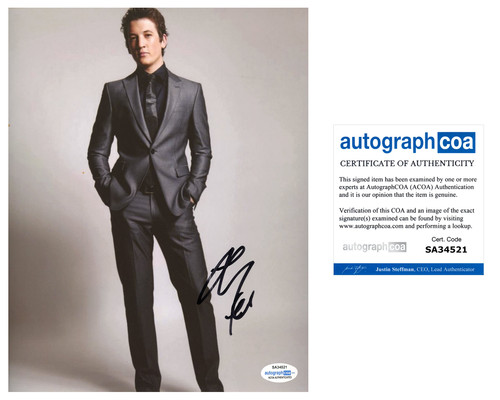 Miles Teller 'Top Gun: Maverick' Star Signed Autographed 8x10 Photo A PROOF ACOA