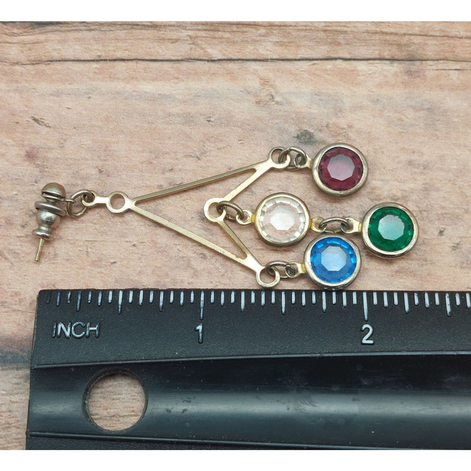 Silver Tone Statement Earrings Dangle Drop Bezel … - image 4