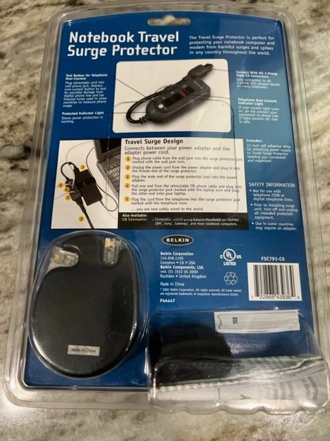 Belkin Notebook Travel Surge Protector NEW In Package F5C791 C6 - Image 2 of 2