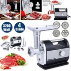 Heavy Duty 3200W Electric Meat Grinder Stainless Steel Sausage Stuffer Mincer