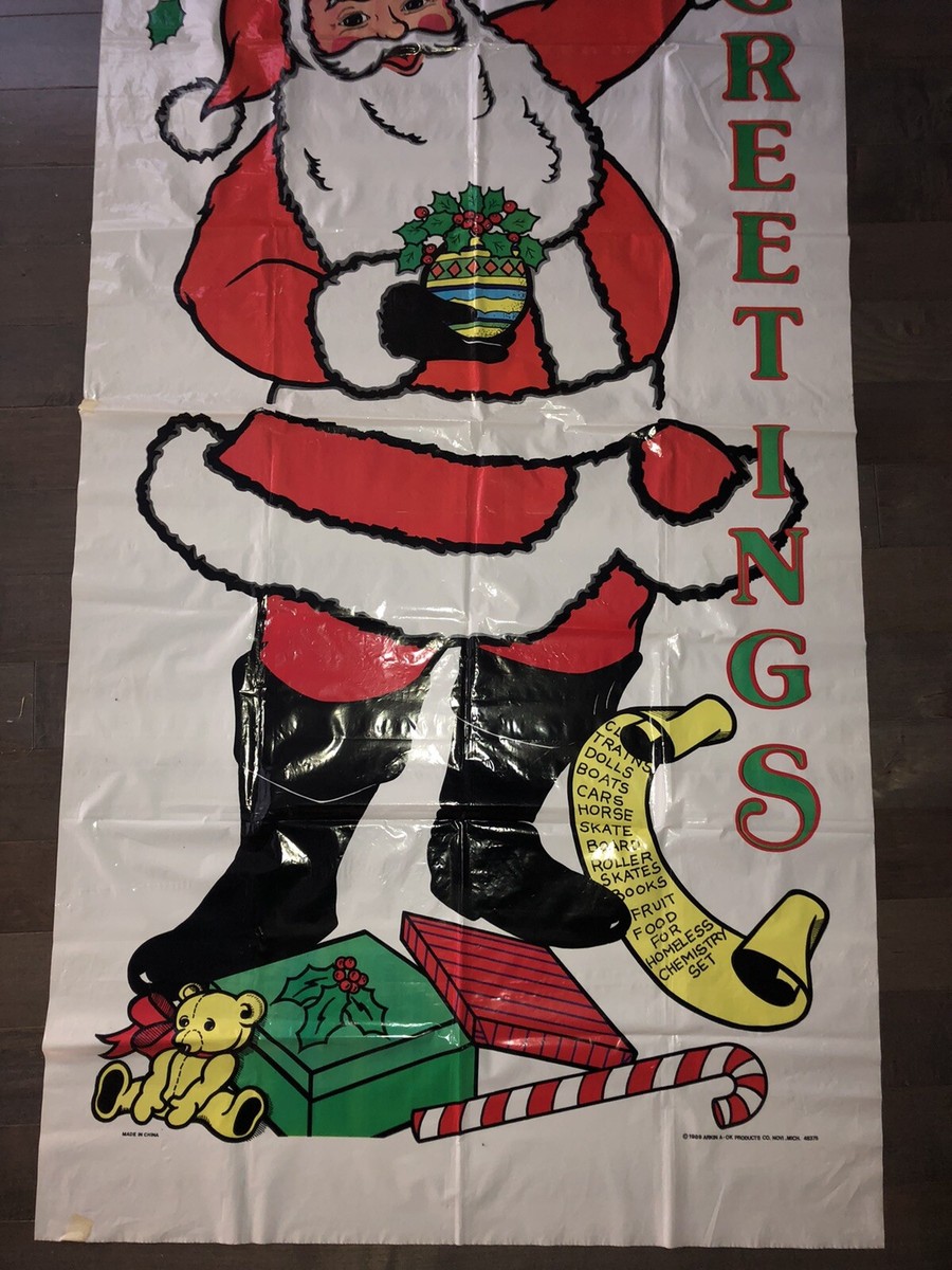 Vintage 1989 Arkin Door Panel Cover Poster Art Christmas