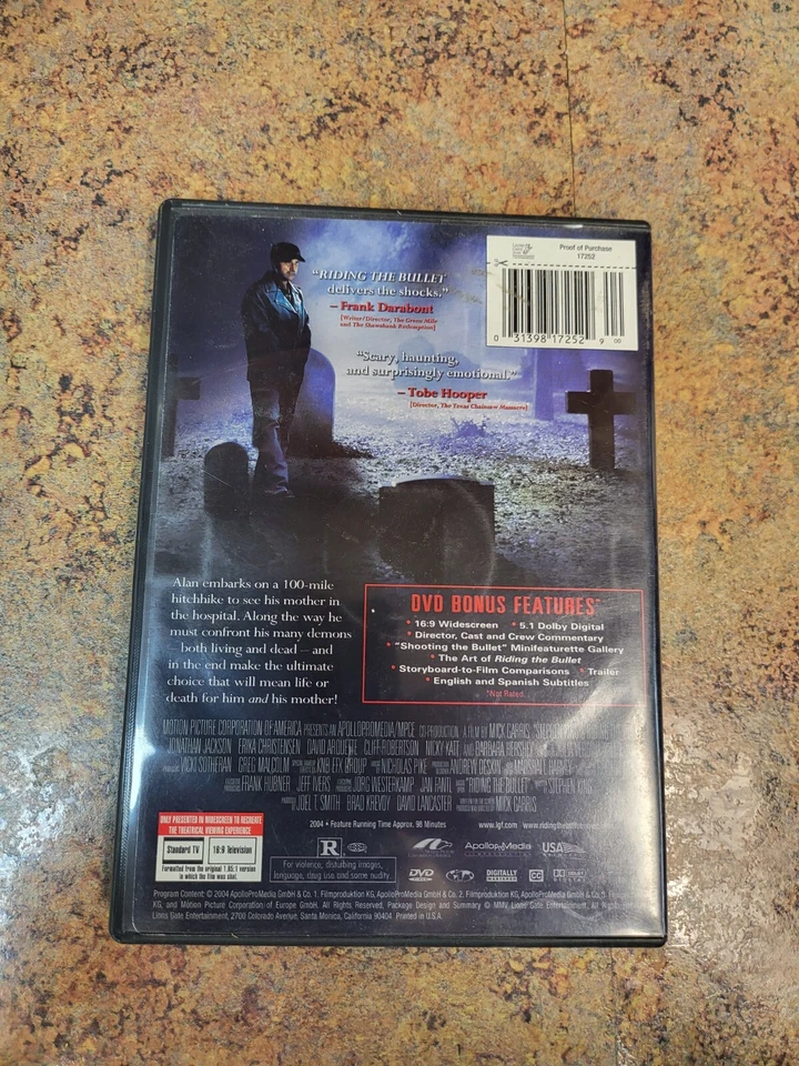 Big Driver / Stephen King’S Riding the Bullet (DVD, 2004) - Image 2 of 3