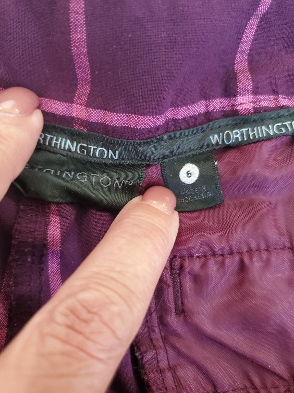 Purple Checked Pixie Style Pants - image 6