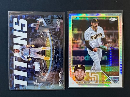 2023 Topps Chrome Rifrattore Prizm Joe Musgrove Titans Juan Soto San Diego Padres
