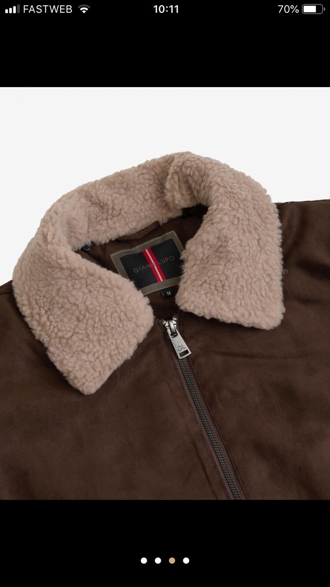 Giubbotto Ecopelle Uomo Gianni Lupo Montone Collo Pelliccia