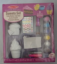 Melissa  Doug Decorate-Your-Own Sweets Set Craft Kit: 2 Treasures Boxes  Cake