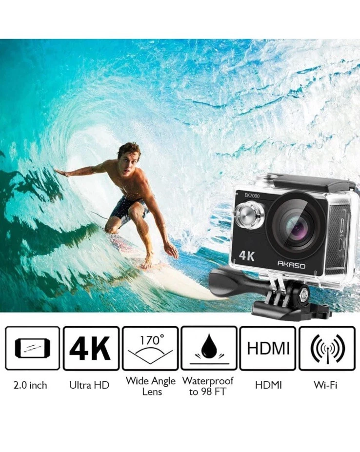 AKASO EK7000 12MP 4K Ultra HD Camcorder- Black - Image 4 of 4