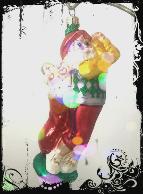 ✨NEW Authentic Christopher Radko SANTA Play GOLF Large Glass Ornament Limited!
