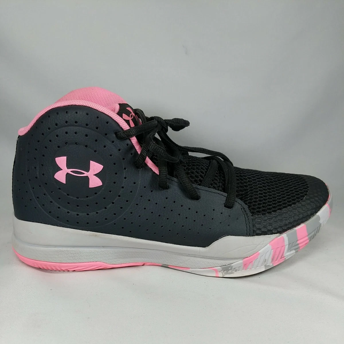 Youth Size 7 Under Armour GS Jet 2020 Black Pink Basketball 3022121 004 EUC