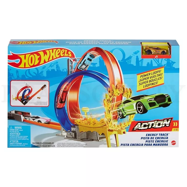 Hot wheels multi car 2025 power loops energy track