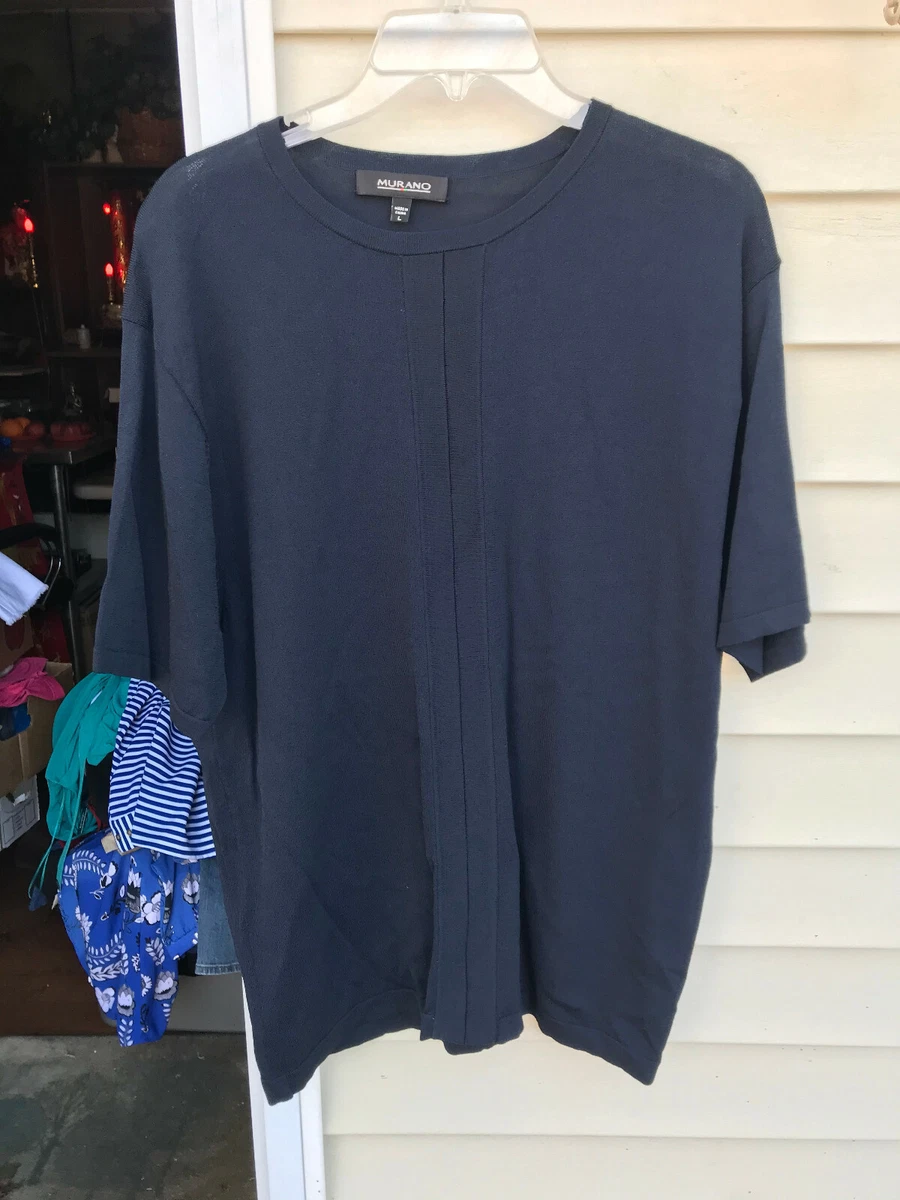 Navy blue clearance short sleeve sweater