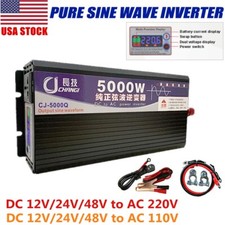 Pure Sine Wave Power Inverter 5000W Converter DC 12V/24V/48V To AC 220V OR 110V