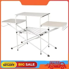 Ozark Trail Camp Kitchen Cooking Stand with Three Table Tops, Indoor Outdoor