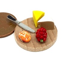 Dolls House Miniature Cheese Board Round 1:12 Scale Delicatessen Kitchen tumdee
