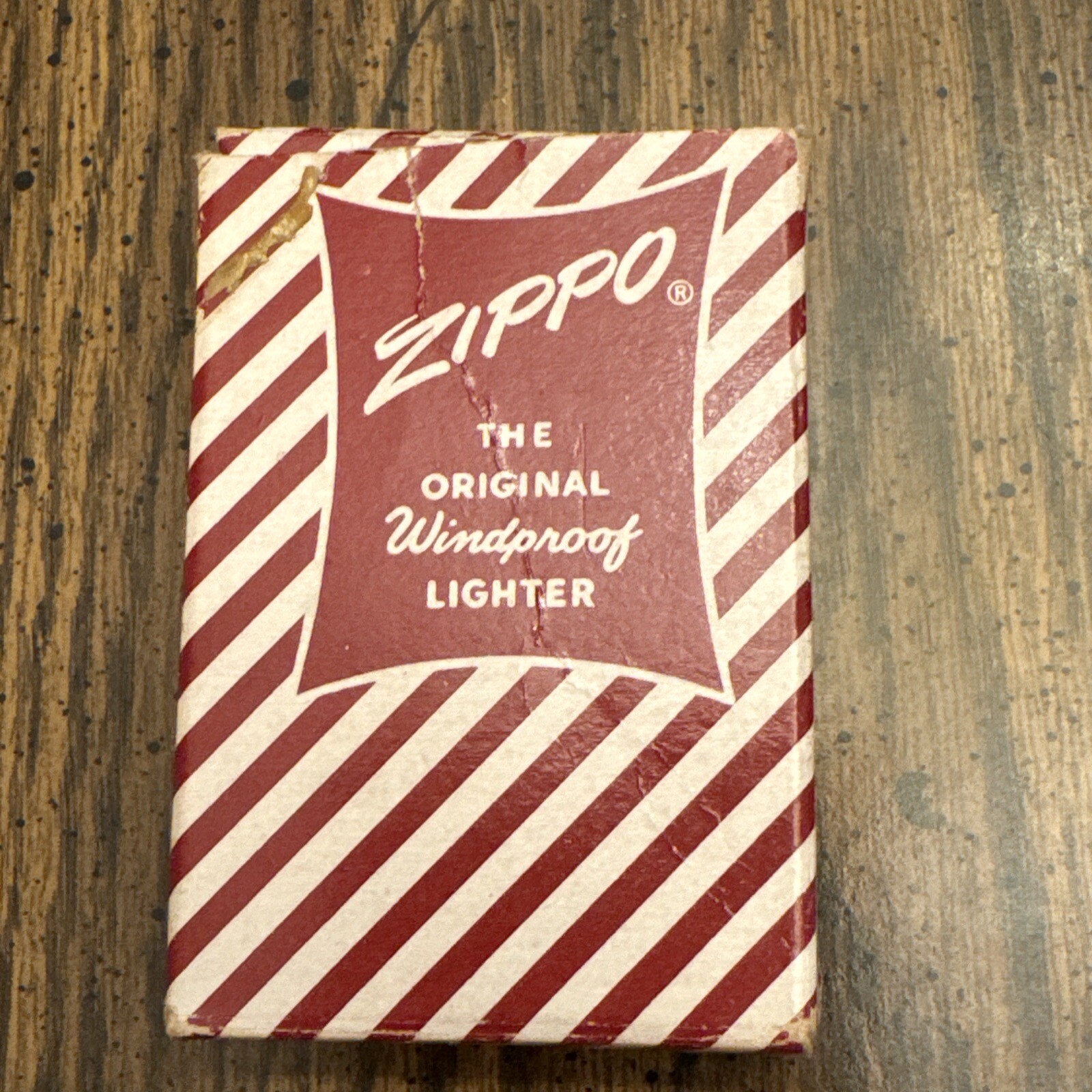 VINTAGE MINI ZIPPO LIGHTER CANDY STRIPE EMPTY BOX eBay