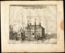 Rare Antique Print-AMSTERDAM-NEW CITY INN-STADSHERBERG-Webbers-Veenhuysen-1665