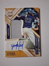 Yordan Alvarez 2018 Panini Rookie Autographed Future Threads Elite 56/99. 