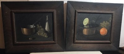 Set Of 2 Oil On Board Still Life Paintings Signed FELLO Framed 16  X 14  