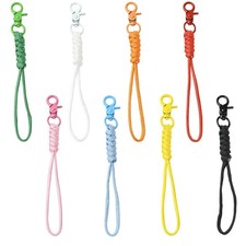 16pcs 8 Colors Polyester Phone Wristlet Mobile Straps with Alloy Swivel Clasps