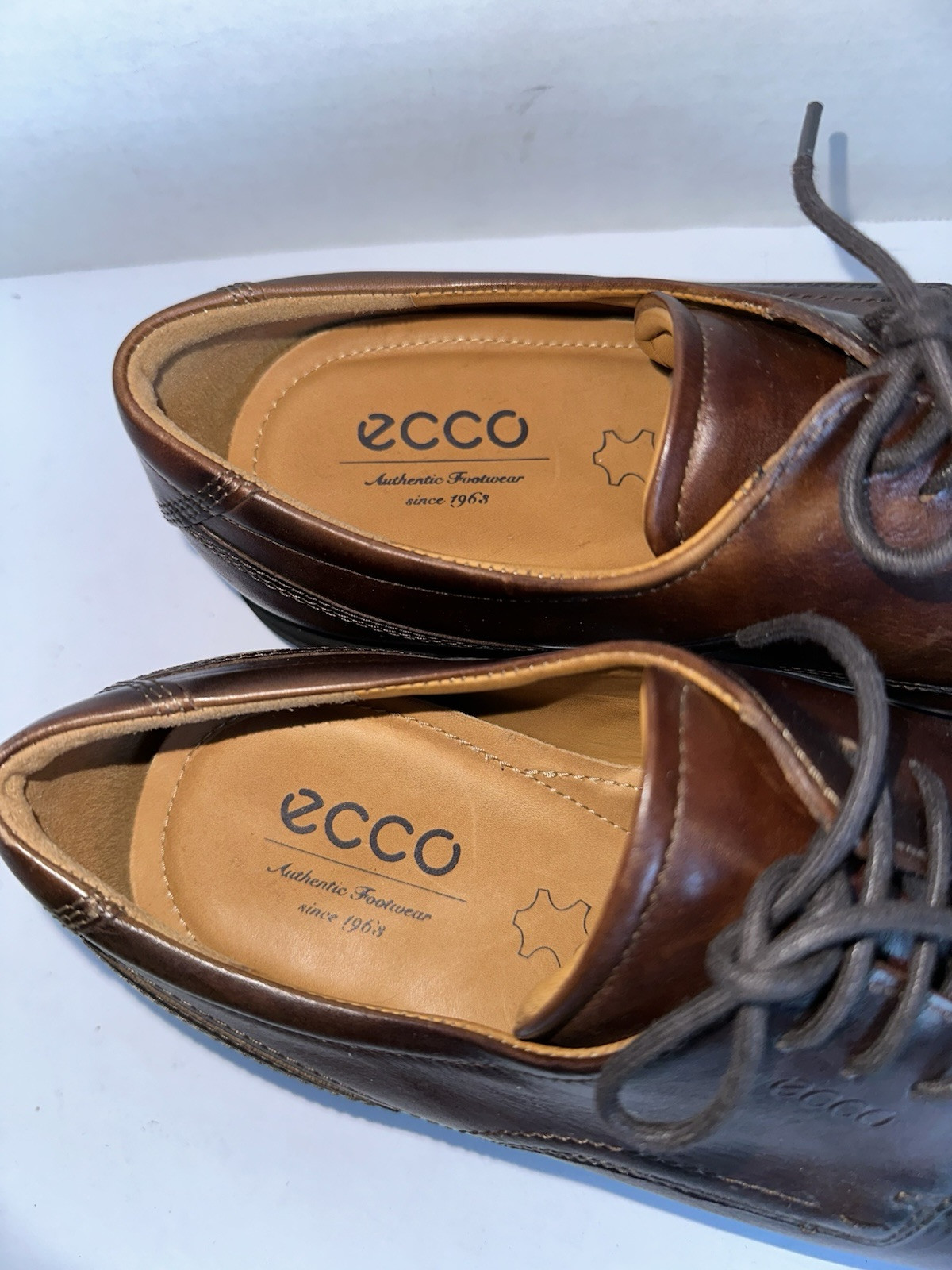 SAOLA Scarpe eleganti derby Ecco uomo Cairo pelle marrone punta grembiule taglia EU 43 US 9 9 5