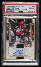 2023 Definitive Collection Framed 5/30 Nolan Gorman PSA 10 GEM MT Auto 1f5h