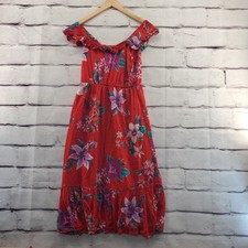 OLD NAVY CAMI Shift Womens Small Tiered Pullover Sleeveless Floral Tropical