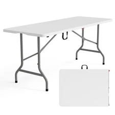 1PCS Folding 6 FT Portable Table Collapsible Plastic Long Table for In/Outdoor