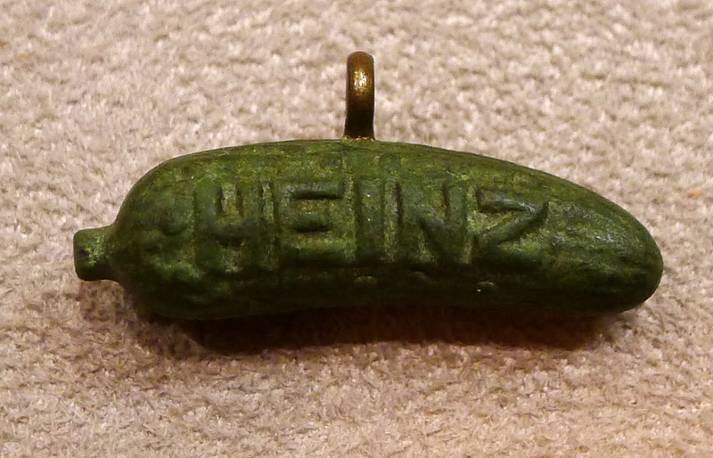 Antique Heinz 57 Pickle Advertising Charm Pendant Worlds Fair Vintage