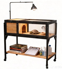 Tortoise Habitat with Legs  Wheels Indoor  Outdoor Tortoise Cage with Shelf