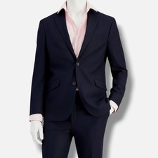 Kenneth Cole Men's Blue Techni-Cole Slim-Fit Blazer Coat Suit Jacket 44L