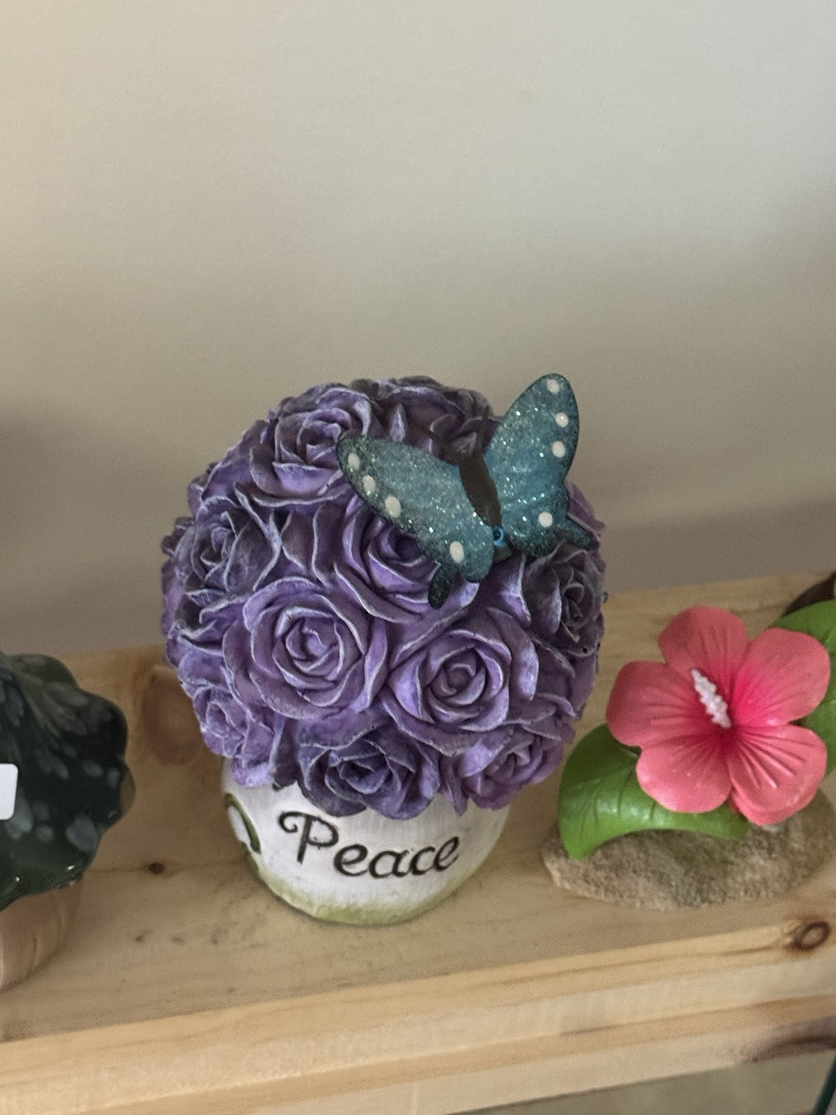 Colorful Artificial Flower Pot with Decorative Butterfly Design  