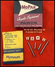 Nos 1955-1956 Plymouth Hl Bezel Mounting Kit Convertible Belvedere Fury Wagon Nos 1955-1956 Plymouth Hl Bezel Mounting Kit Convertible Belvedere Fury Wagon