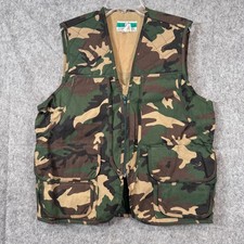 Vintage Duck Camo Game Winner Shooting Vest Medium Hunting Sportswear Quilted