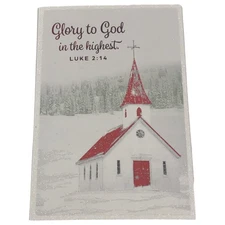 Dayspring Glory to God Christian Christmas Cards Country Church Luke 2:14