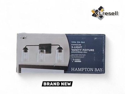 Hampton Bay Evangeline 23 in. 3-Light Modern Bronze Bathroom Vanity Light