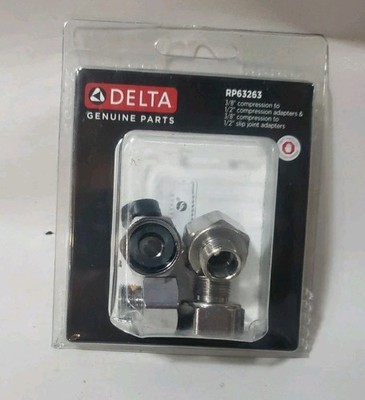 Genuine Delta 3/8'' Compression to 1/2'' Compression Adapters RP63263 Chrome