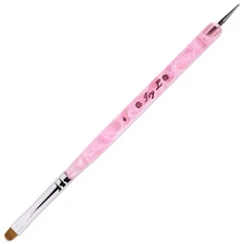 Ivy L Premium 2 Way French Gel Acrylic Nail Art Kolinsky Brush with Dotting T...