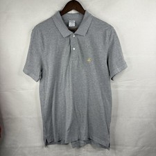 Brooks Brothers 1818 Performance Polo Shirt Gray Slim Fit Large 100 Cotton