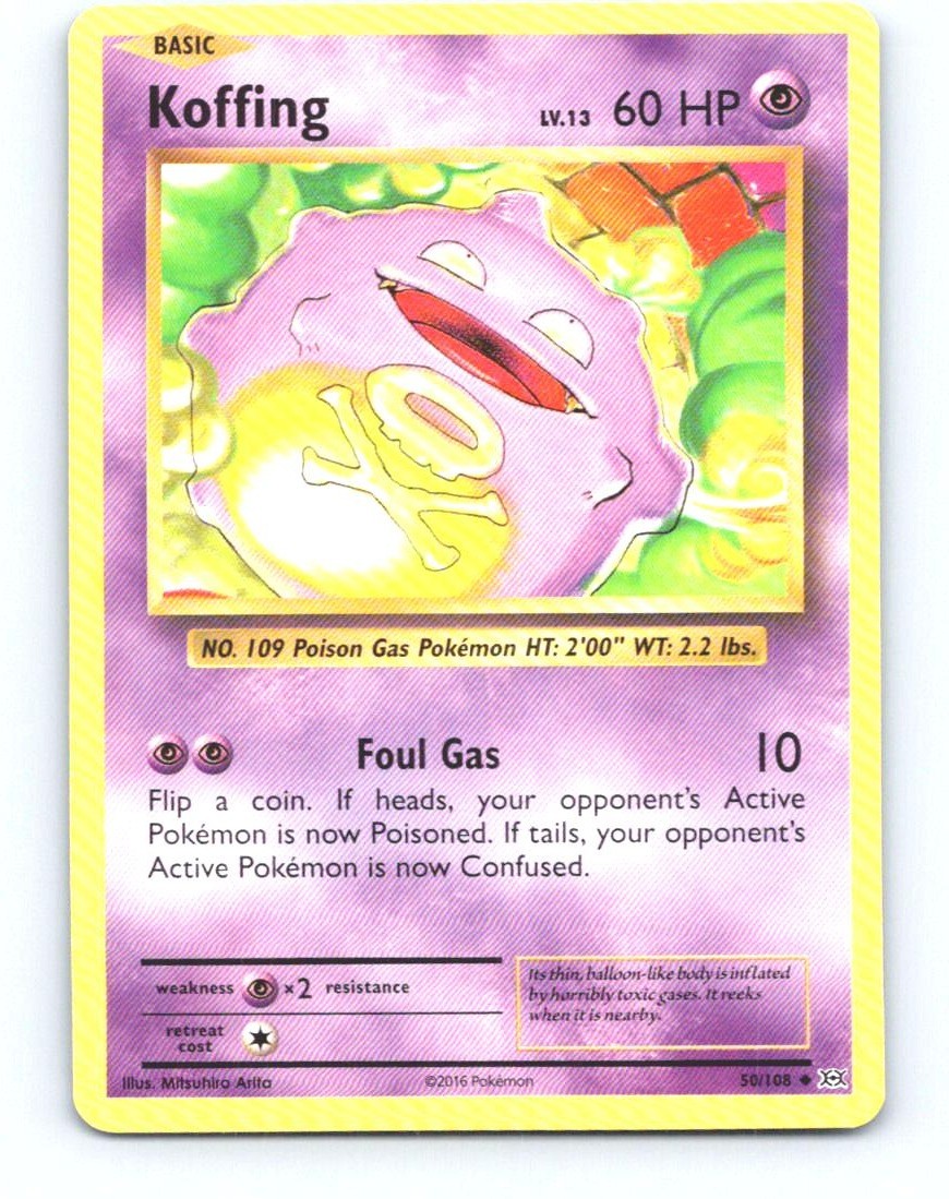 Koffing 50/108 Uncommon Evolutions Pokemon Near Mint